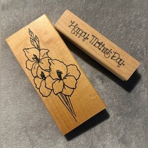Floral Rubber Stamp & ‘Happy Mother's Day' Stamp